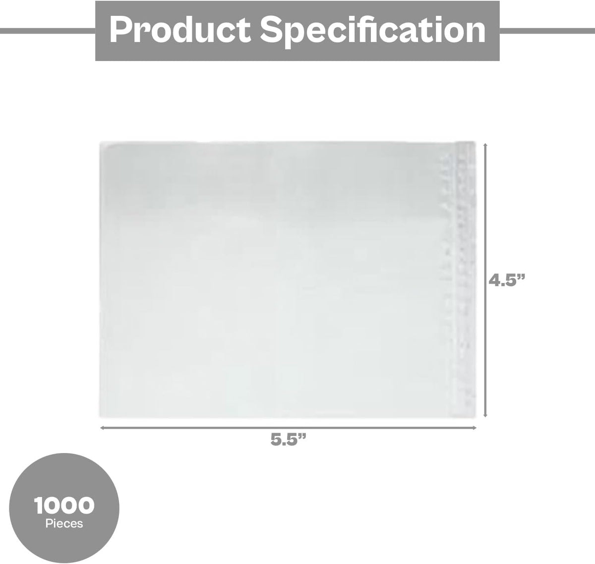 4.5" x 5.5" Clear Packing List Back Side Loading Plain Face Envelopes Pouches (1000 Pcs) Self-Adhesive Packing List