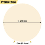 6.5FT Beige Round Backdrop Cover, Circle Arch Backgound Stand Cover
