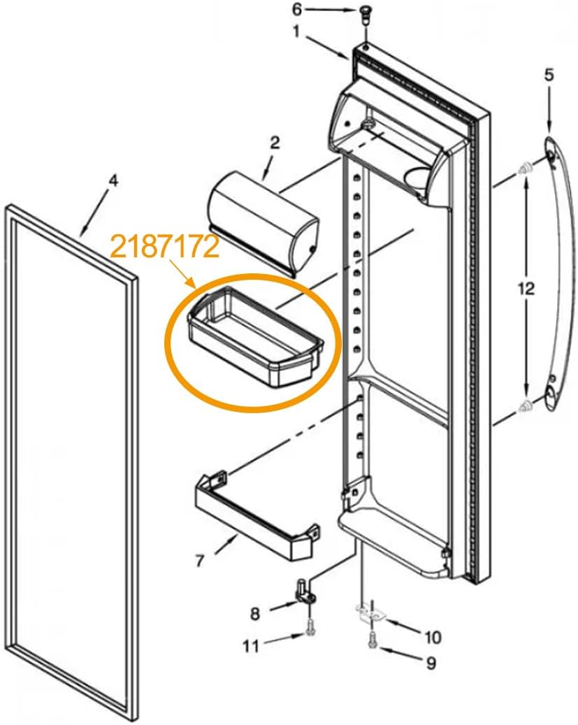 2 Packs Refrigerator Door Shelf Bin for Whirlpool ED5VHEXTL01 ED5VHEXVB04