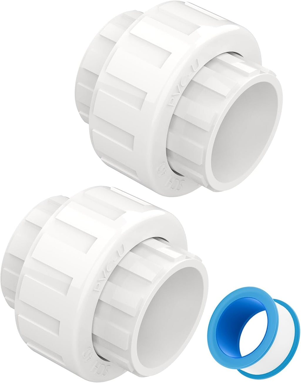 2 PCS 1-1/2" PVC Union Coupling Pipe Fitting, Slip Joint Adapter PVC Connectors (Socket x Socket), Built-in EPDM O-Ring, Schedule 40, Ideal for Pool Pump, Irrigation Systems, Plumbing, DIY Projects