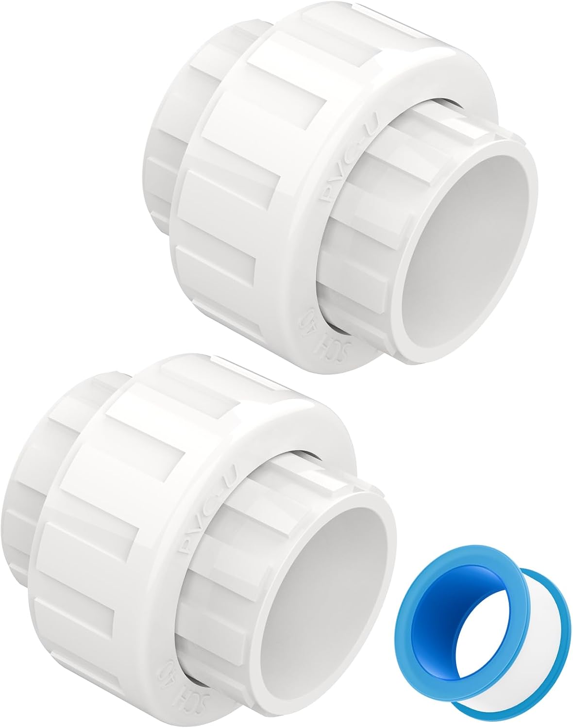 2 PCS 1-1/2" PVC Union Coupling Pipe Fitting, Slip Joint Adapter PVC Connectors (Socket x Socket), Built-in EPDM O-Ring, Schedule 40, Ideal for Pool Pump, Irrigation Systems, Plumbing, DIY Projects