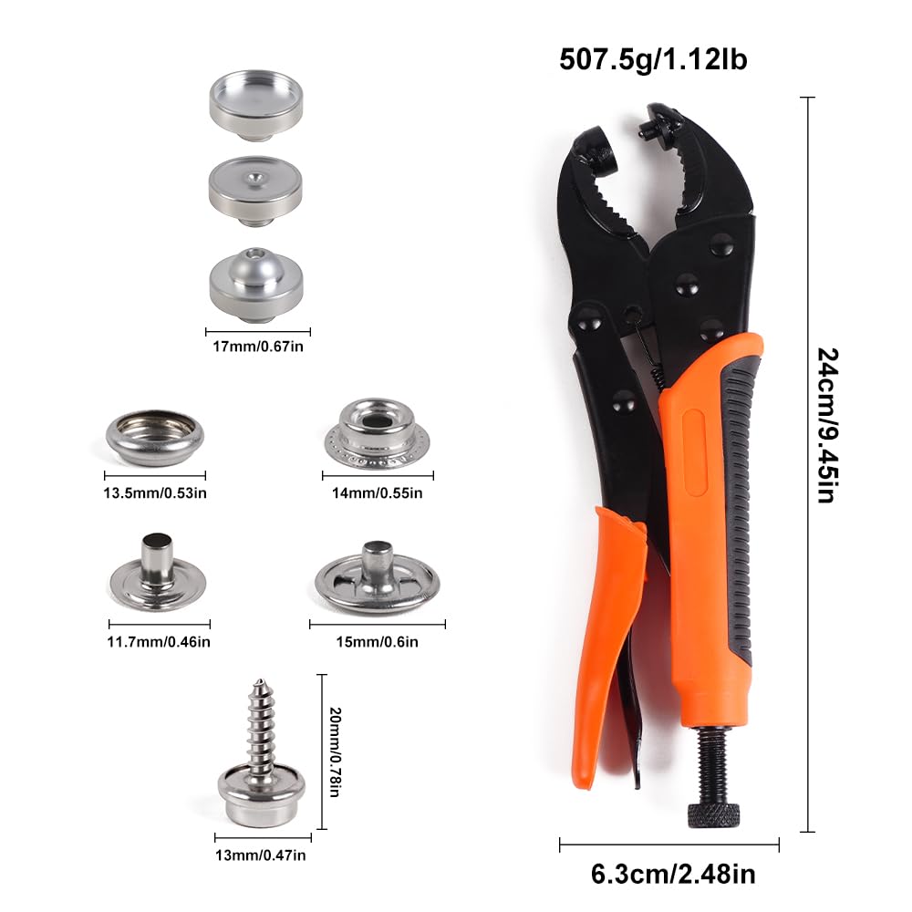 Heavy Duty Snap Fastener Tool with 140 pcs