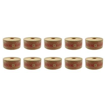 PSBM Kraft Reinforced Gummed Tape, 10 Rolls 5.5 Mil 2.75 Inch 150 Yards Per Roll, Water Activated Adhesive Tape with