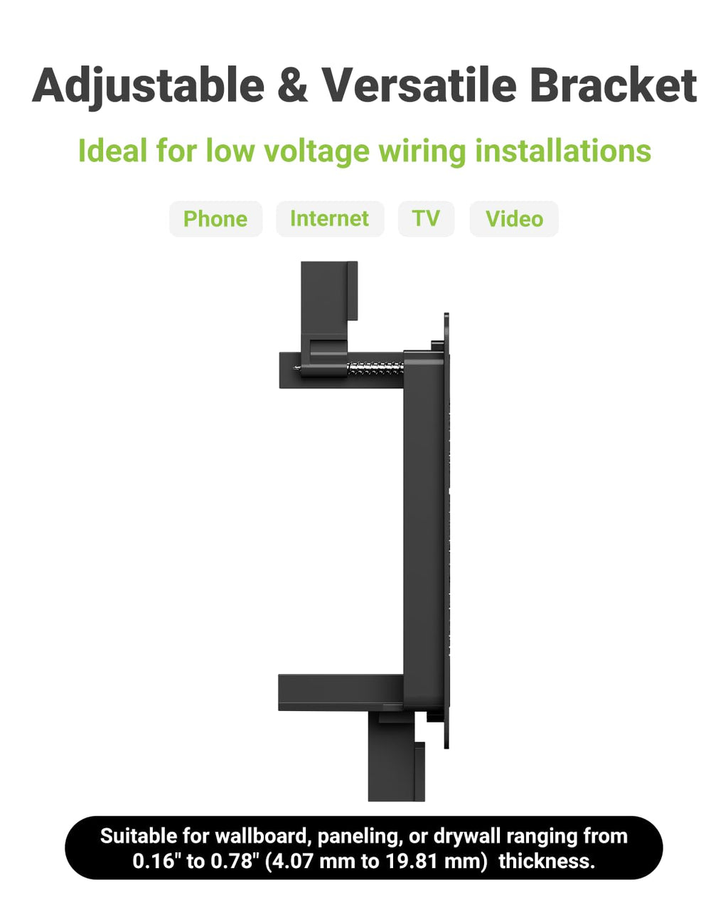 LEENUE Brush Wall Plate with Mounting Bracket, Cable Pass Through