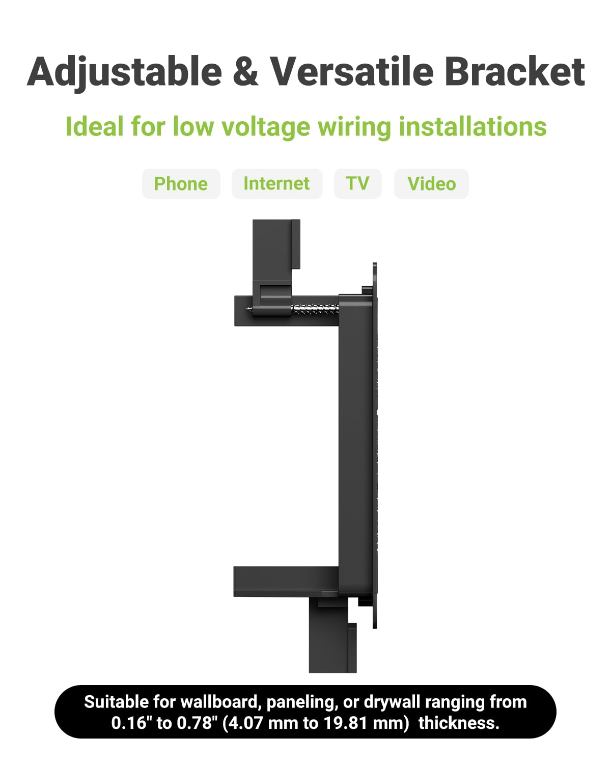 LEENUE Brush Wall Plate with Mounting Bracket, Cable Pass Through