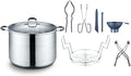 20 Quart Stainless Steel Canning Pot Set. Includes Canning Rack, Tongs, Jar Lifter, Funnel, Wrench, Lid Lifter