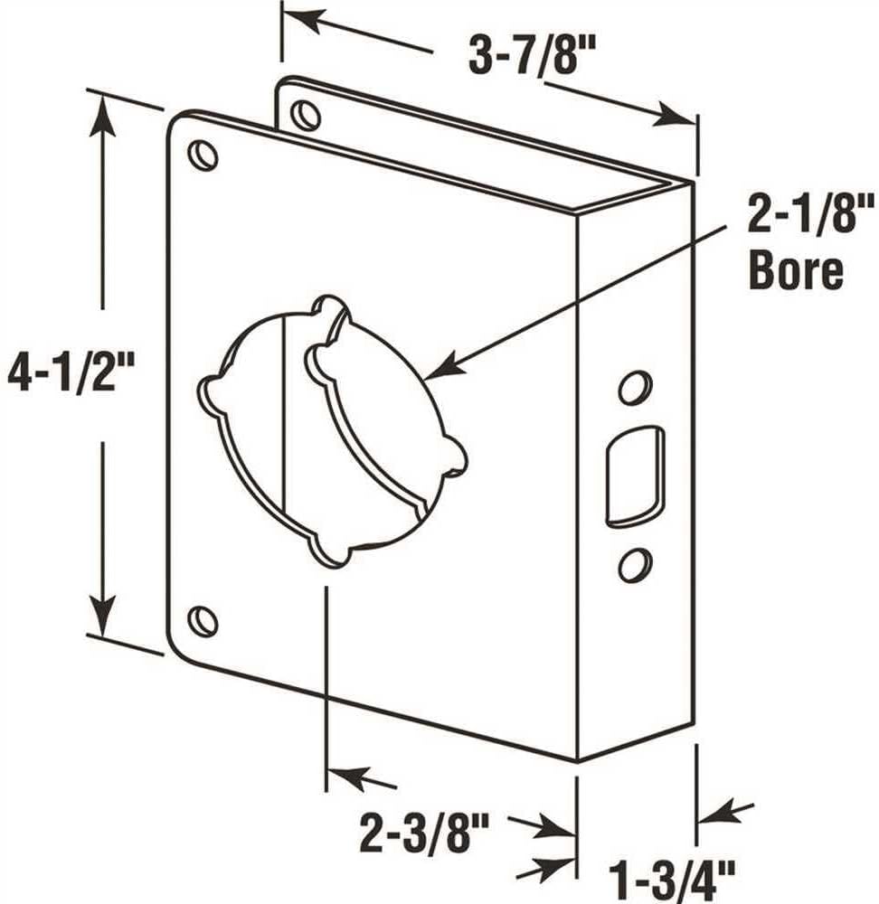 U 10745 Brass Lock and Door Reinforcement Plate for 1-3/4 In. Thick Doors, Bronze Finish (Single Pack) | For 1-3/4