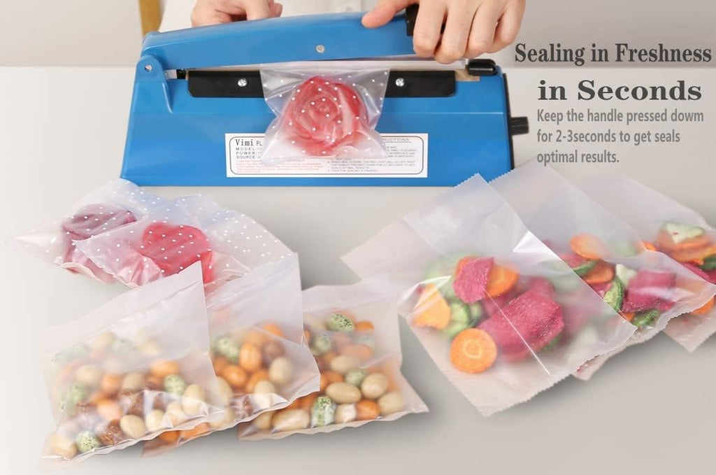 Impulse Heat Sealer - Manual 8 Inch Sealing Machine for Plastic Bags with Extra Replace Element Grip