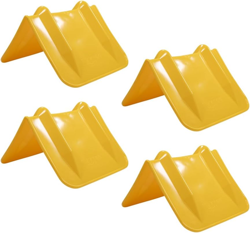 4 Pack 8"x8"x12" Yellow Flatbed Corner Protector - V Shaped Edge Guard for Tie-Down Winch & Ratchet Straps - Fit 1