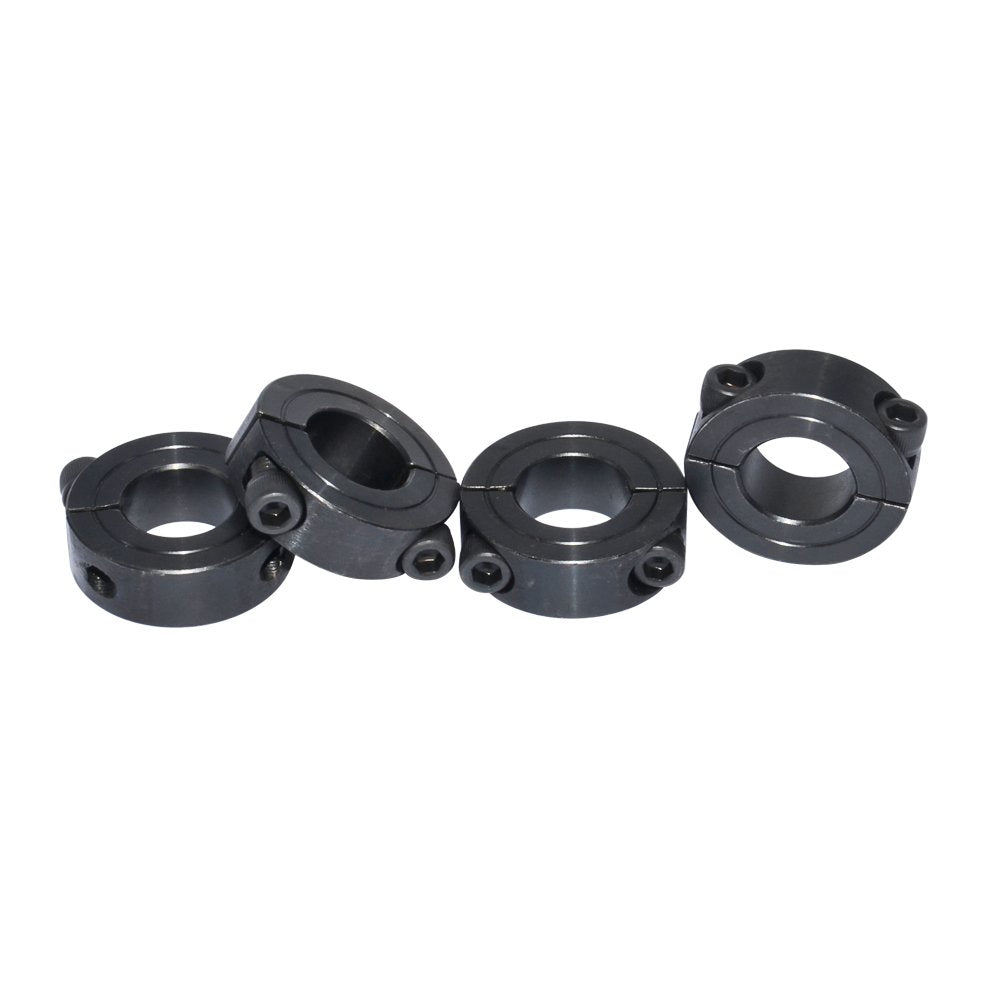 Double Split Shaft Collar 1" Bore Width 1/2 Inch Oxide Set Style Black (4 Pcs)
