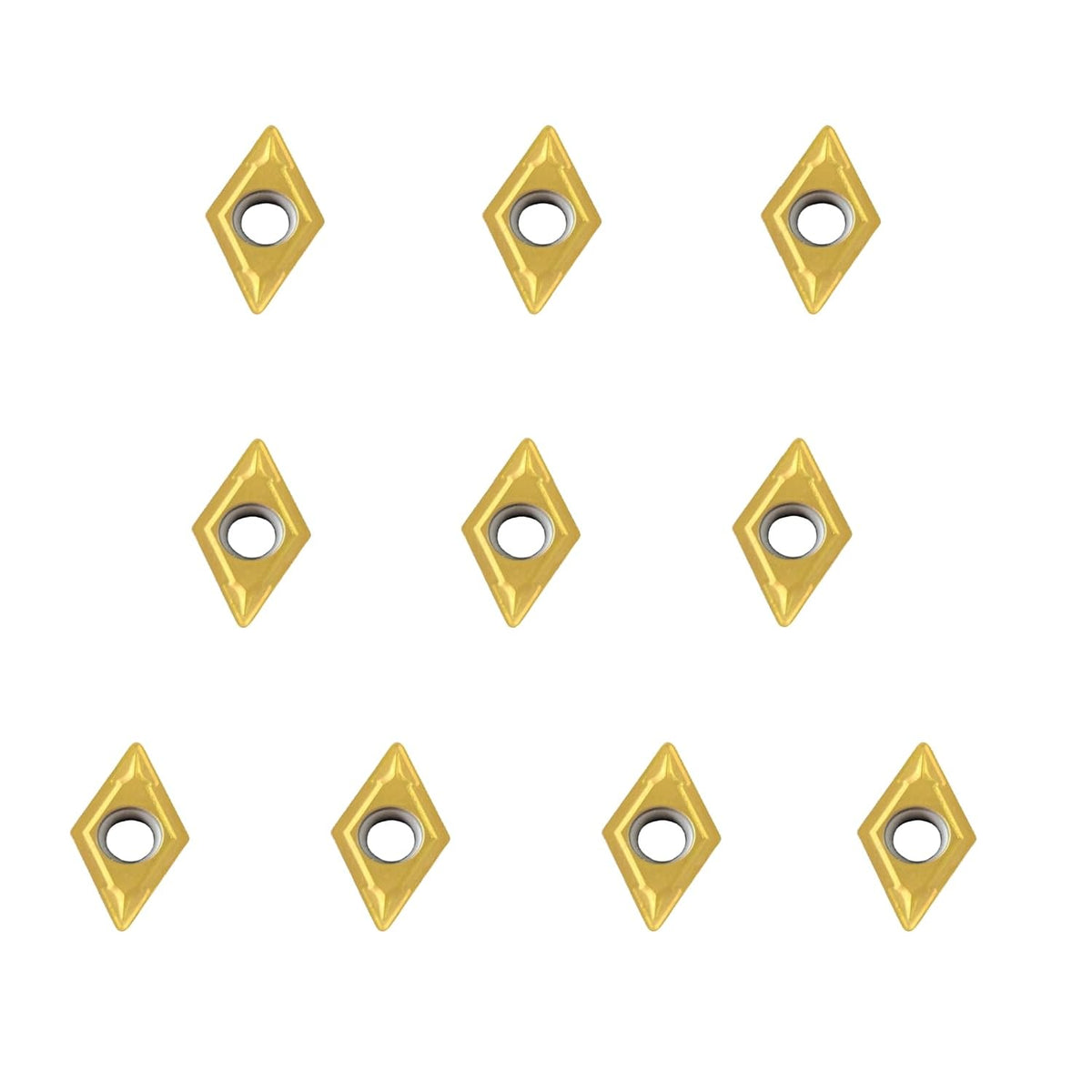10PCS DCMT070204 Carbide Turning Inserts,DCMT21.51 Insert CNC Lathe Carbide Cutters Inserts, for Lathe Turning Tool Holder Replacement Insert