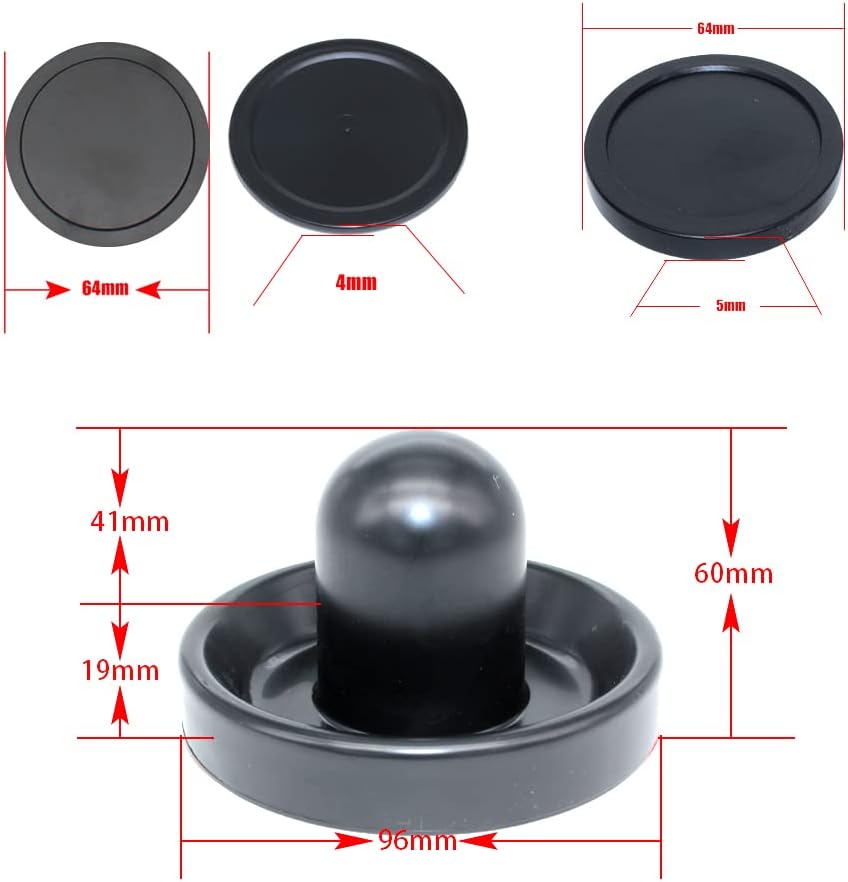 Air Hockey Pucks and Paddles,Air Hockey Pushers, Handles Paddles Replacement Accessories (4 Striker 96mm with Pads, 8