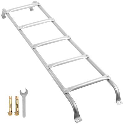 Metal Basement Egress Ladder - 5-Step, 400LBs Load Capacity with Silver Polished Surface, Fits 65"x15.5" Egress