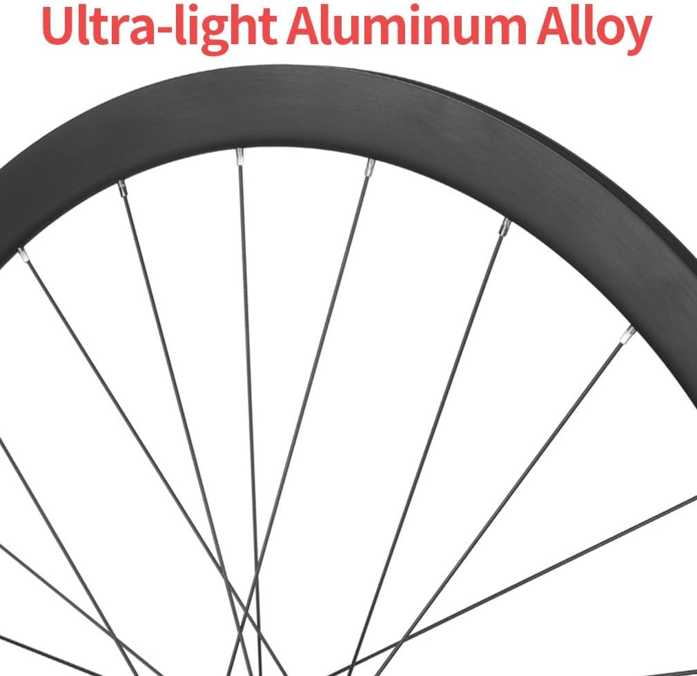 700C Gravel Road Bike Wheelset 30/35mm Ultralight Aluminum Double Wall Rims Center Lock Thru Axle, Tubeless Ready