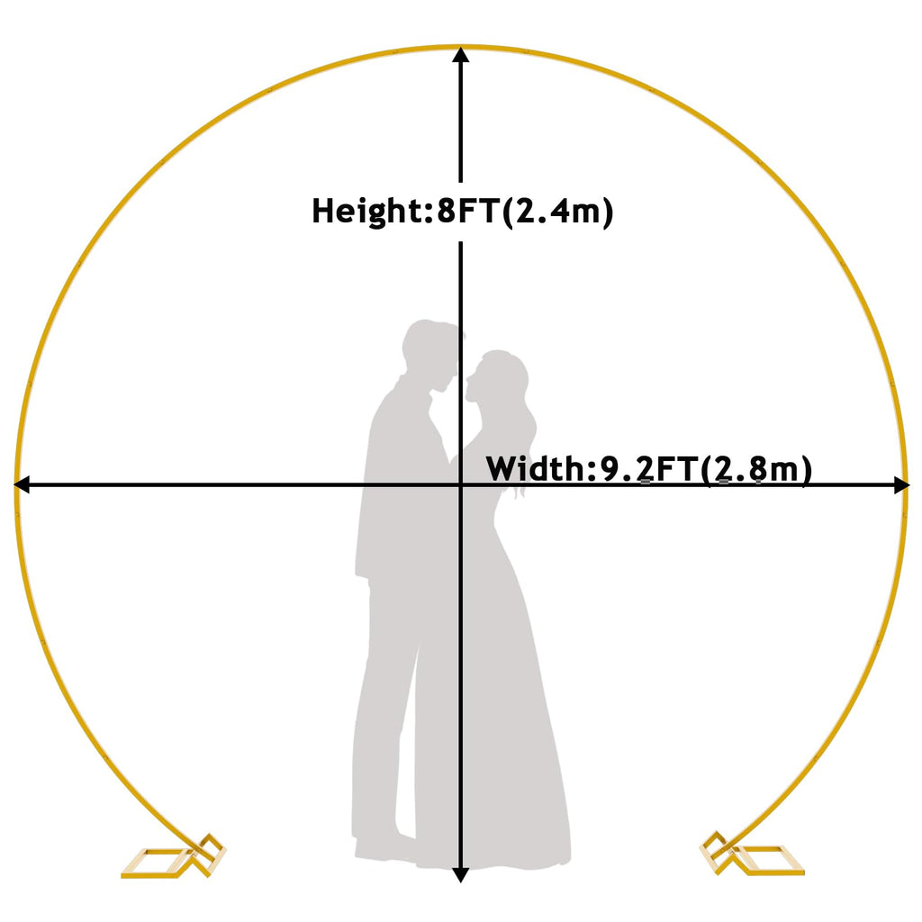 Round Backdrop Stand 9.2ft, Round Balloon Arch Stand, Gold Circle Arch