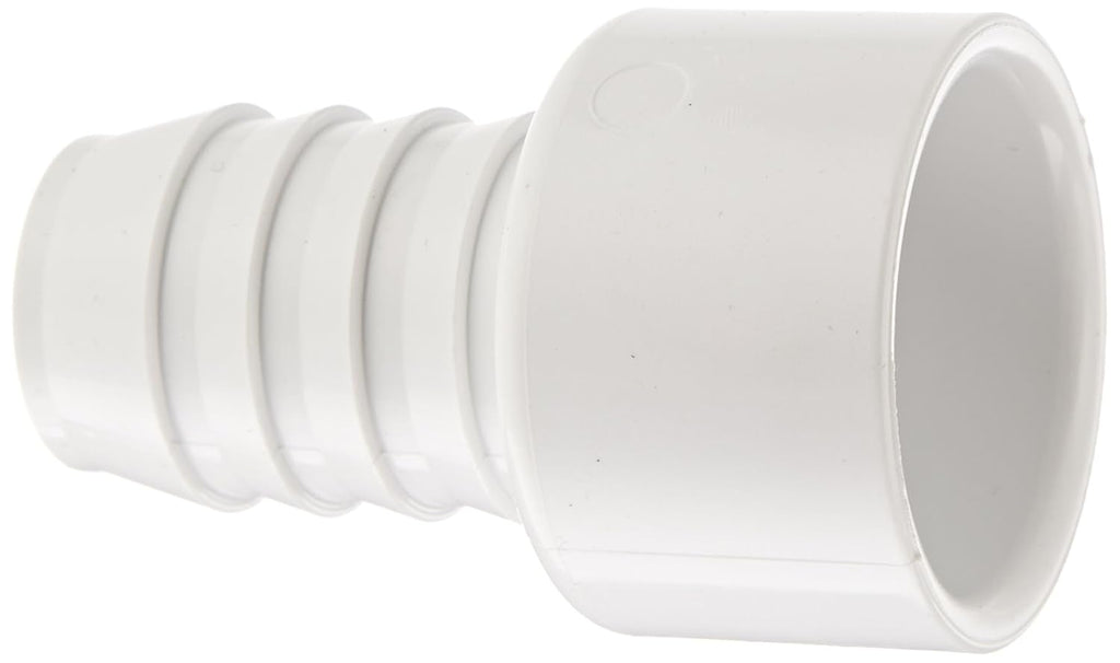 Spears 474 Series PVC Pipe Fitting, Adapter, Schedule 40, White, 1"Barbed x 1" Socket
