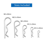 25Pcs Cotter Pins,Cotter Pin Assortment Kit,R Clips Hardware Pins,5 Sizes
