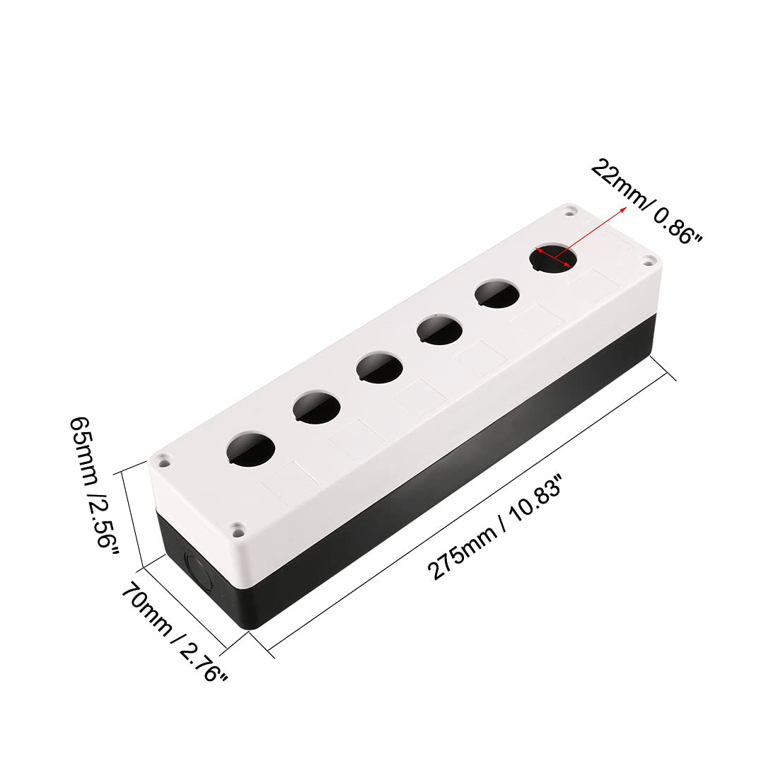 uxcell Push Button Switch Control Station Box 22mm 6 Button Hole Waterproof White and Black
