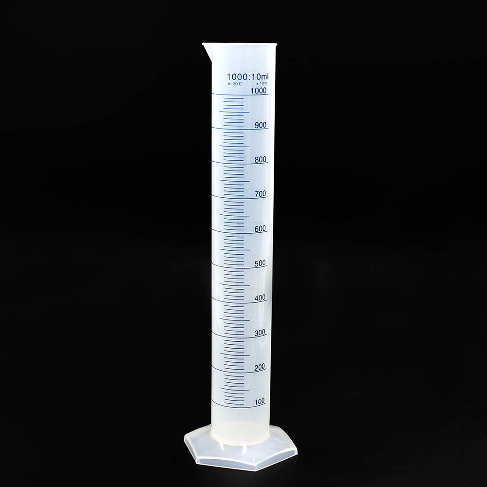 Labvida 2pcs Plastic Autoclavable Graduated Cylinders, 500ml 1000ml, LVF004