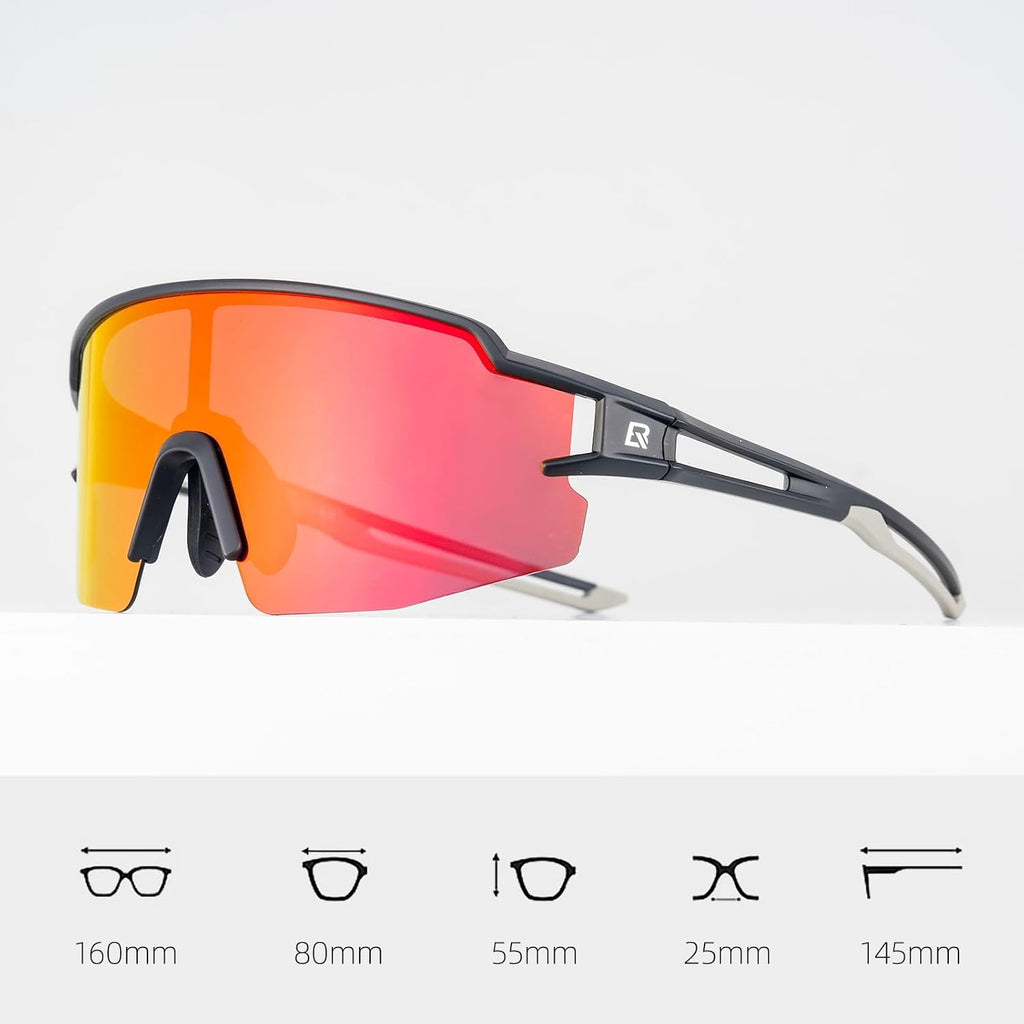 Polarized Sunglasses UV400 Sport Lightweight | Cycling Glasses, UV400 Protection, Anti-Glare Polarized Lens, 22g