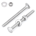 1/4-20 x 3 Inch Carriage Bolt Kit, 304 Stainless Steel (18-8) with Hex Nuts & Flat Washers - 16 Sets, Round Head