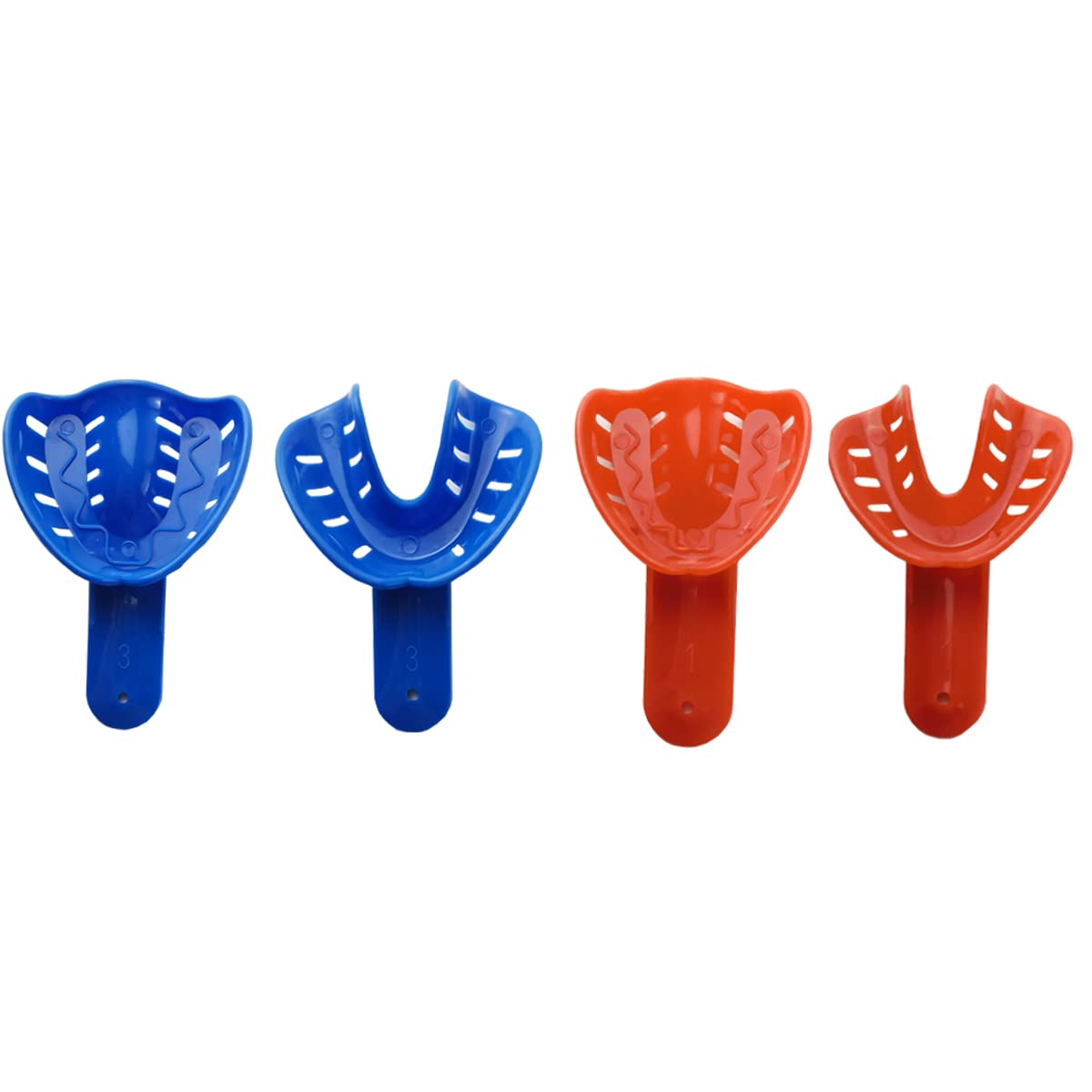 12PCS 6 Sizes Dental Impression Tray for Adult/Children, Plastic Materials Teeth Holder Dental Central Supply for