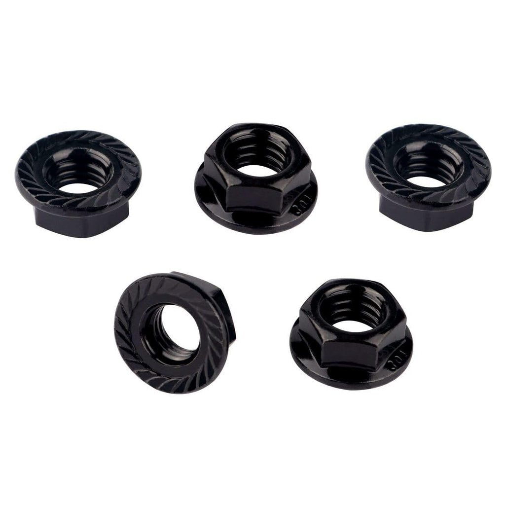 1/2-13 Serrated Flange Hex Lock Nuts 304 Stainless Steel, 20PCS Black