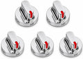 HQRP 5-Pack Burner Dial Range Knob for Samsung FX510BFGS FX510BGS FX710BGS NX583G0VBSR NX58F5300SS NX58F5500SS NX58H5600SS Gas Oven Stove