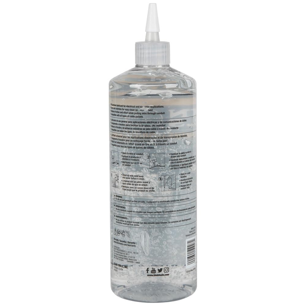 Klein Tools 51028 Clear Lubricant, 1-Quart Squeeze Bottle