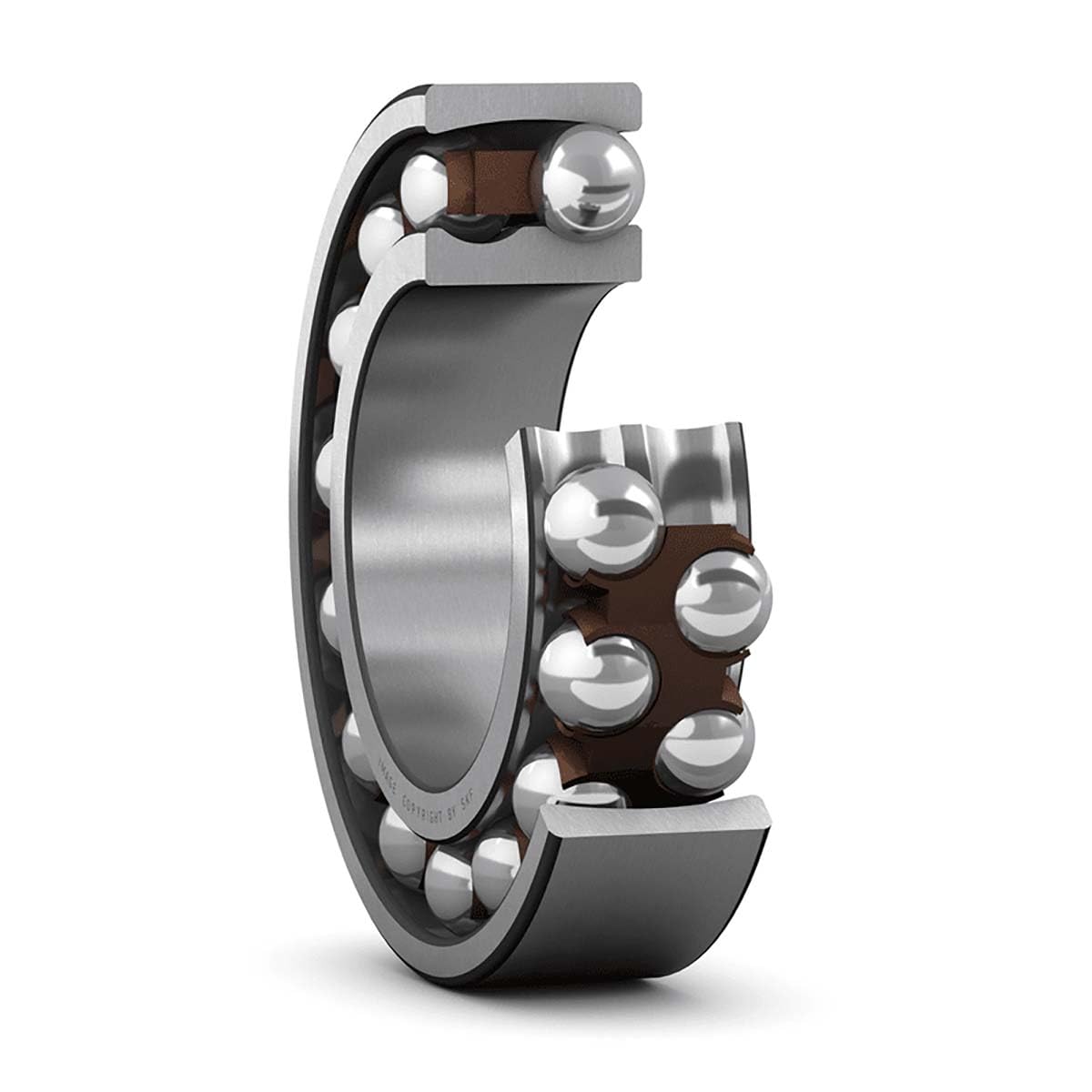 SKF 1205 EKTN9/C3 Double Row Self-Aligning Bearing, Tapered Bore, ABEC 1 Precision, Open, Plastic Cage, C3 Clearance, Metric, 25mm Bore, 52mm OD, 15mm Width