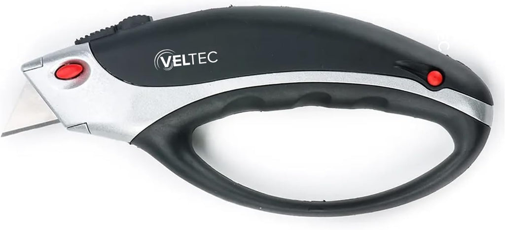 Heavy Duty Retractable Utility Knife, Box Cutter, Carpet Cutter with 3-Position Locking, Ergonomic Non-Slip Grip, 5