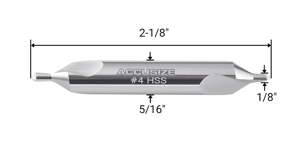 Accusize #4 HSS Center Drill, 0530-0400x10