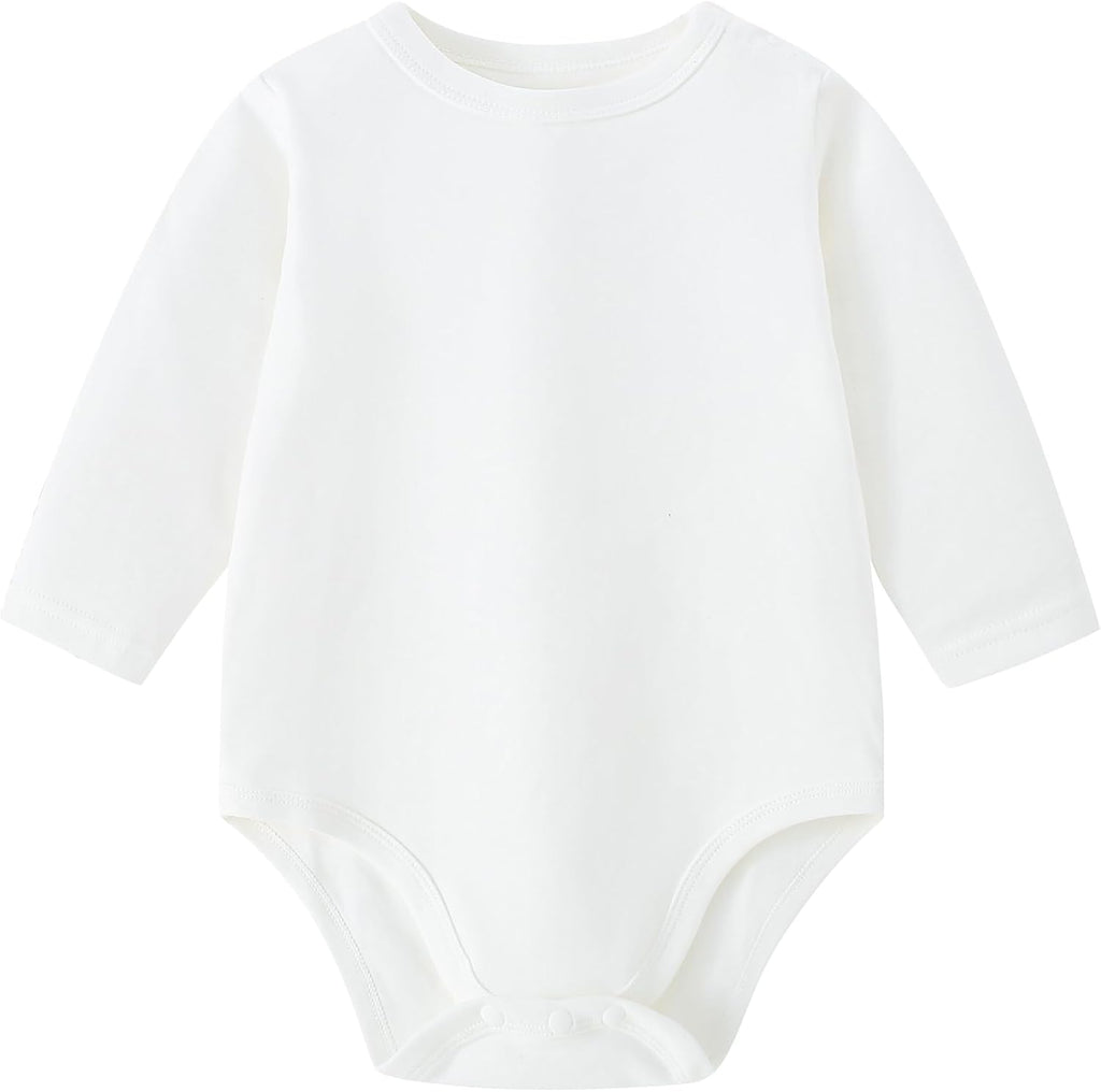 Unisex-Baby Long Sleeve Bodysuits Solid Romper for Infant 0-24M