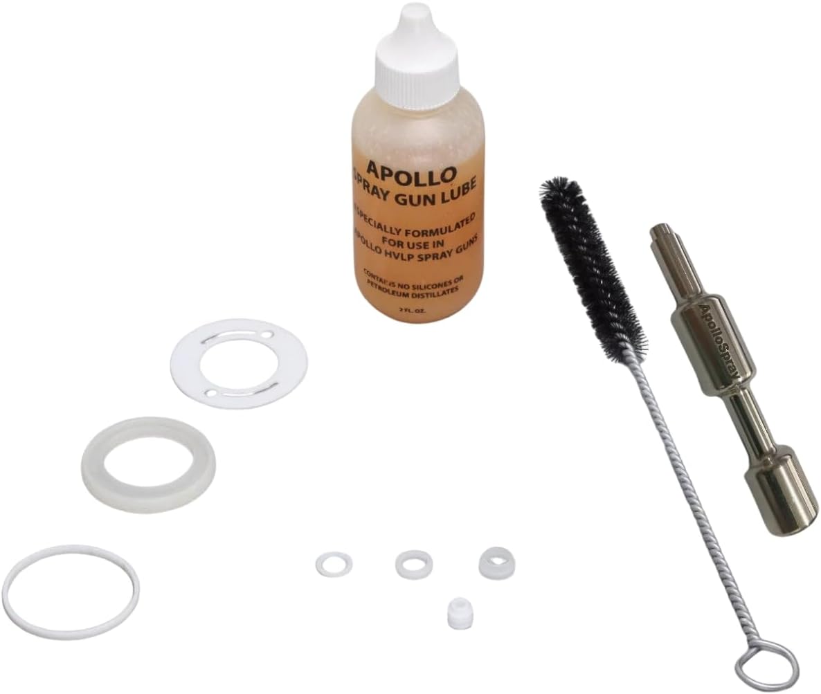 Apollo 7700 Spray Gun Rebuild Kit - Choice of Cup Configuration, Gaskets, Seals & Lube Included (Standard (No Cup Gaskets))