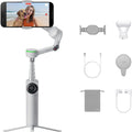 Flow 2 Pro Creator Bundle Grey - Foldable AI Phone Gimbal, Apple DockKit, 360º Pan Tracking, Free Tilt Mode, Built-in