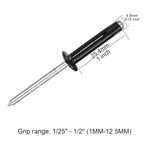3/16"x1" Black Tri-Fold Kayak Rivets -120Pcs, Exploding Aluminum Pop Rivets
