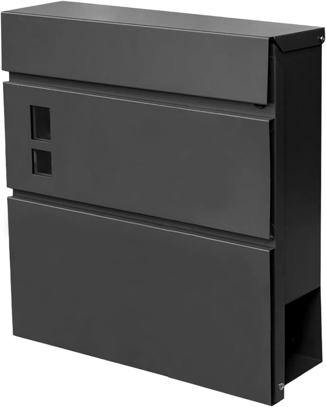 Wall Mount Mailboxes, Locking Modern Drop Mailbox for Outside, Large Capacity Galvanized Steel Post Box with