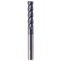 3/8" 4 Flute Solid Carbide Long Square End Mill, 4" OAL, AlTiN Coated