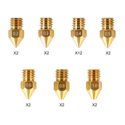Official MK8 Ender 3 Nozzles 24 pcs 3D Printer Brass Nozzles Extruder for Ender 3 Series and Creality CR-10 0.2mm