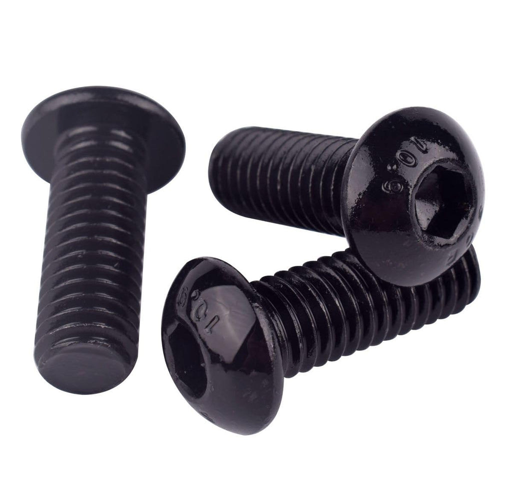 30PCS #8-32 x 3/4" Button Head Socket Cap Screws Bolts, Allen Hex Drive, Black Oxide Alloy Steel 10.9 Grade, UNC Machine Fully Thread