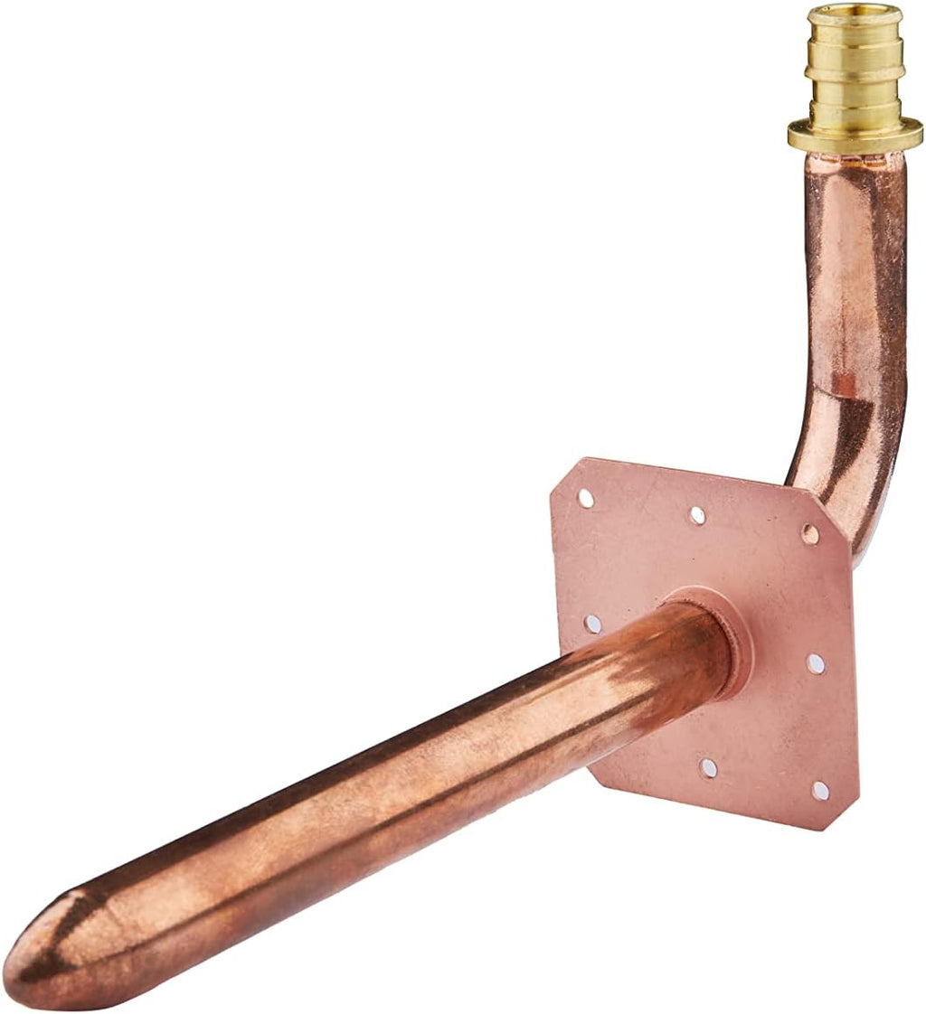5Pcs EFIELD 1/2"PEX-A Copper Stub Out Elbow With Flange,8"L(STUB006-5)