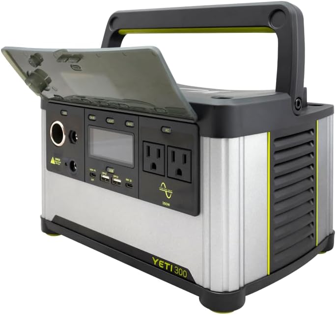Yeti Portable Power Station, Yeti 300 + Nomad 50 Solar Generator, 297 Watt Hour LiFePO4 Battery, Water resistant &