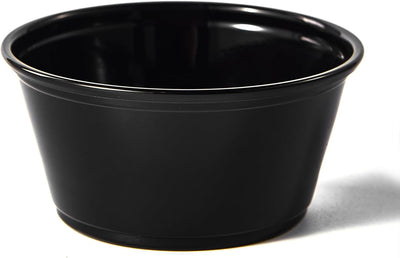 Disposable Portion Cups, 3.25 oz Black Plastic, Commercial Pack of 2500, Lids are sold Separately