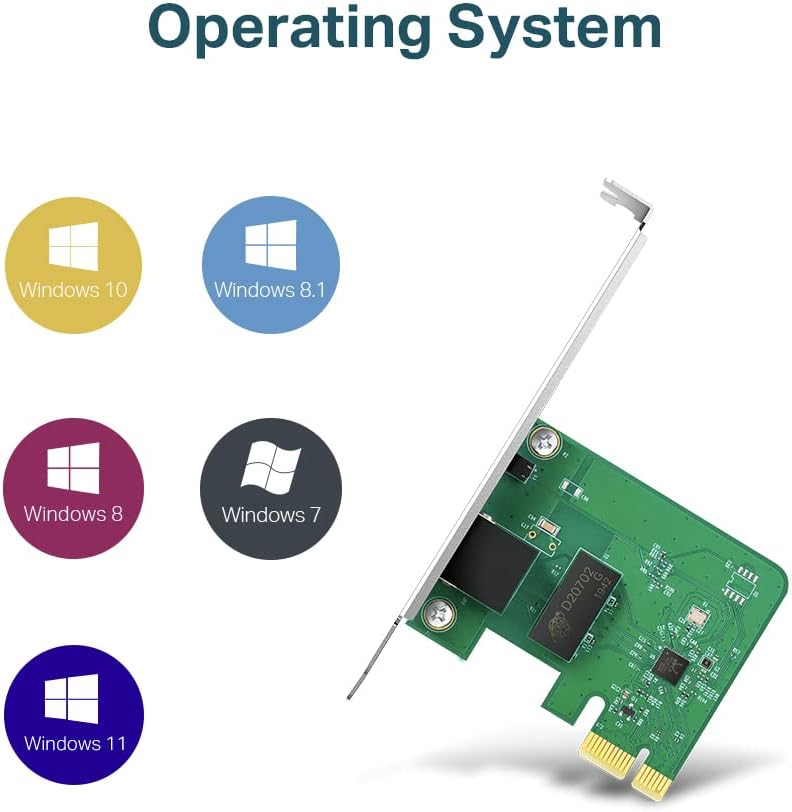TP-Link 10/100/1000Mbps Gigabit Ethernet PCI Express Network Card, Win10/11