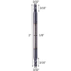 5Pcs 3/32" 4 Flute Solid Carbide Square End Mill, Double End, AlTiN Coated