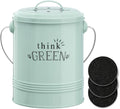 1.2 Gallon Kitchen Counter Compost Bin with Lid (Mint) | Countertop Composter with Smell-Absorbing Filters and