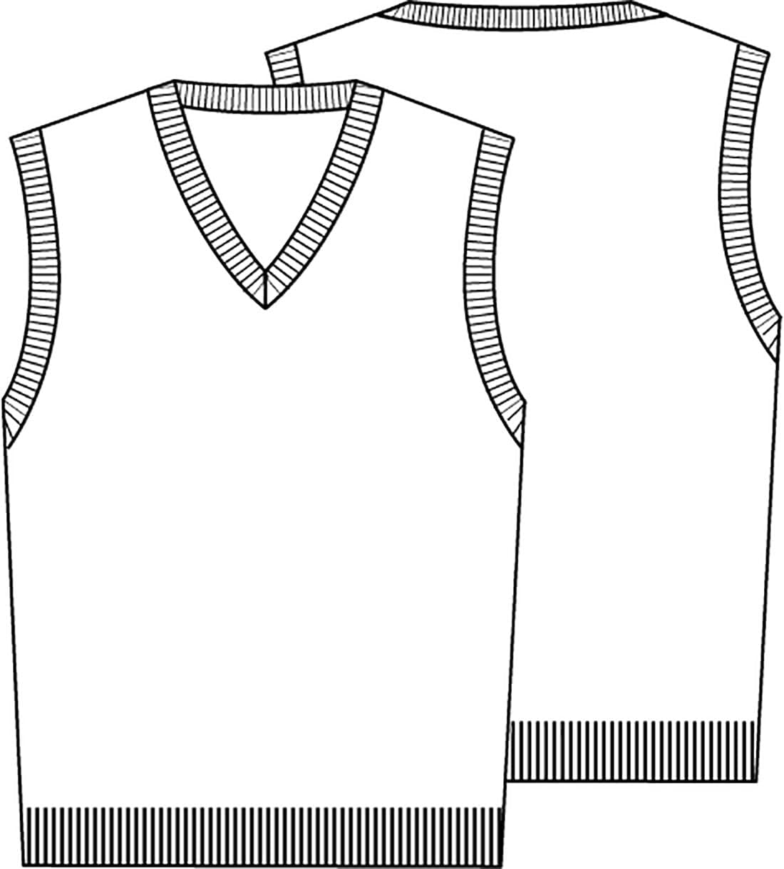 Big Boys Youth V- Neck Sweater Vest Pull-On | Unisex Fit, No-pill, Half Milano Stitch, 100% Soft Acrylic Fabric, Easy