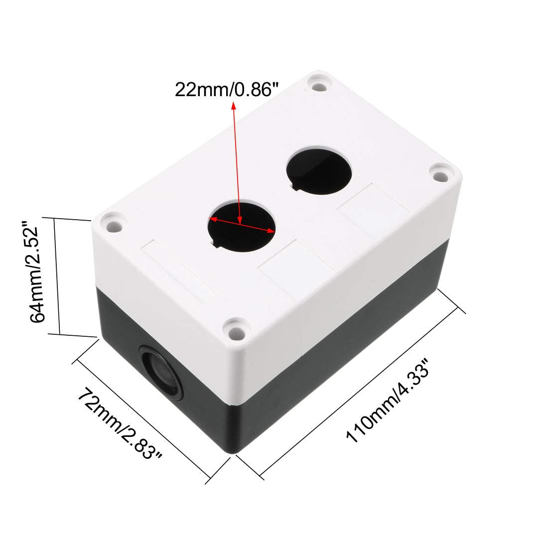 uxcell Push Button Switch Control Station Box 22mm 2 Button Hole Waterproof White Black
