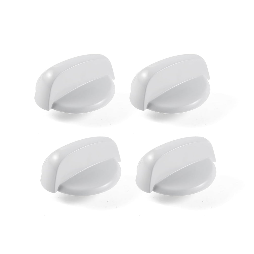 KIP 5F30 222D1140 WB03K10218 Stove Knobs Cooktop Replacement Parts for GE Range Cooktop Oven Knob White Plastic Gas Stove Knob GE JGB250DET2WW JGB280DEN2WW Surface Burner Control Stove Top Knobs 4 Pcs