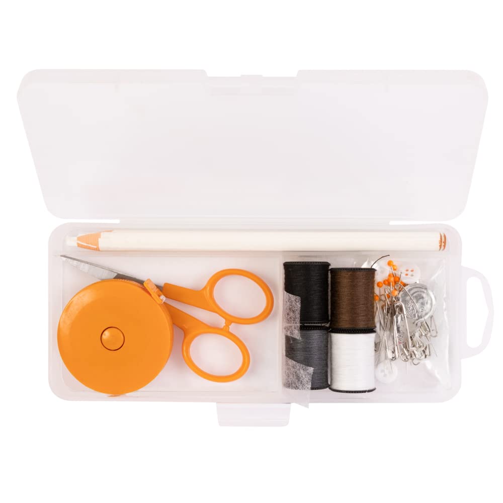 62-Piece Sewing Kit with Scissors, Clear
